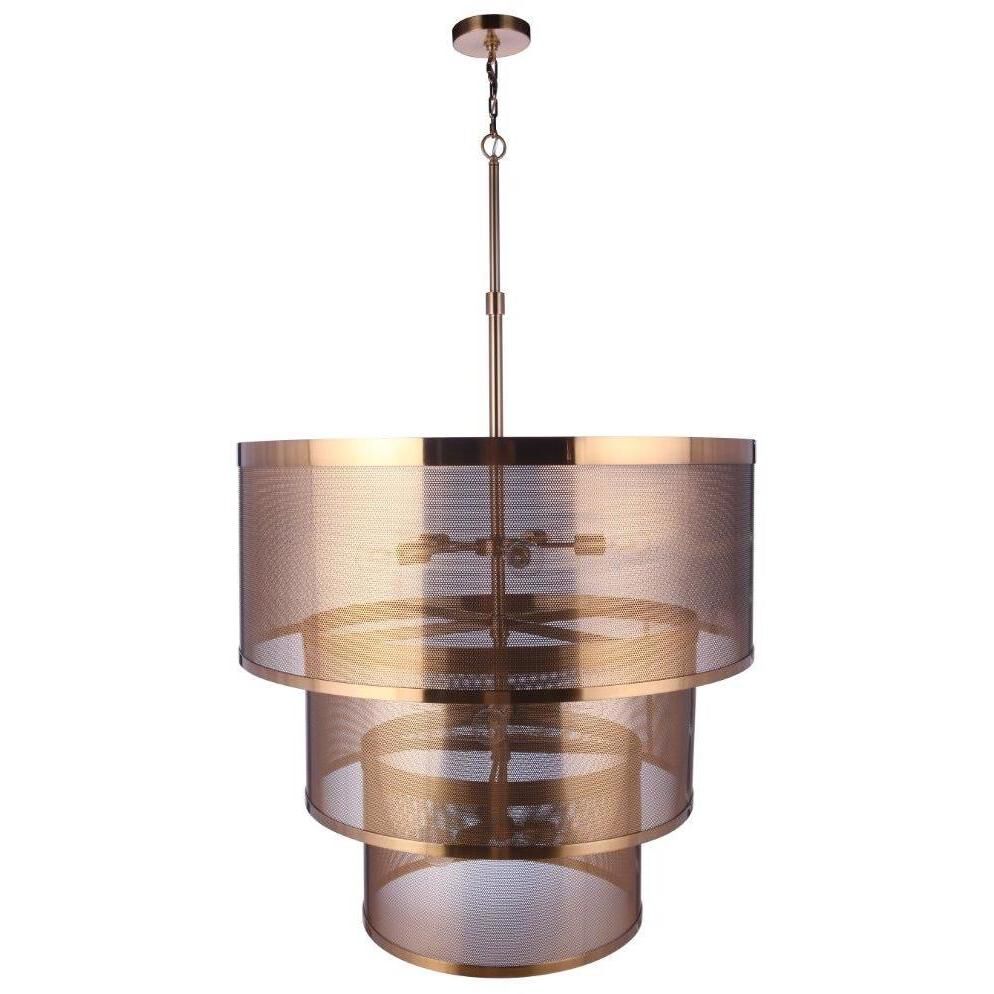 Mesh 12 Light 36 inch Satin Brass Pendant Ceiling Light